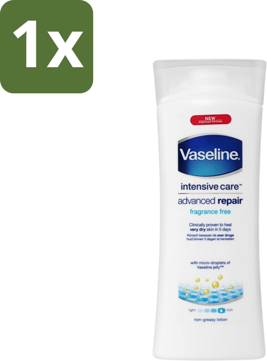 1 x Vaseline - Advanced Repair - Bodylotion - Voor Droge Huid - 400 ml - Hydratatie Huid - Droge Huid - Huidbarrière - Bodylotion - Vaseline