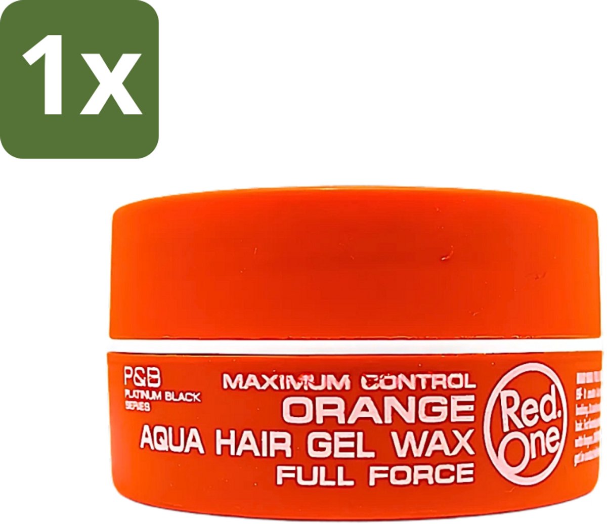 1 x Red One - Haarwax - Aqua Orange - Verfrissende Styling - Voor Sterke Hold & Glanzende Finish - 150 ml - Haarwax - Aqua Orange - Styling - Strong Hold - Glanzende Finish
