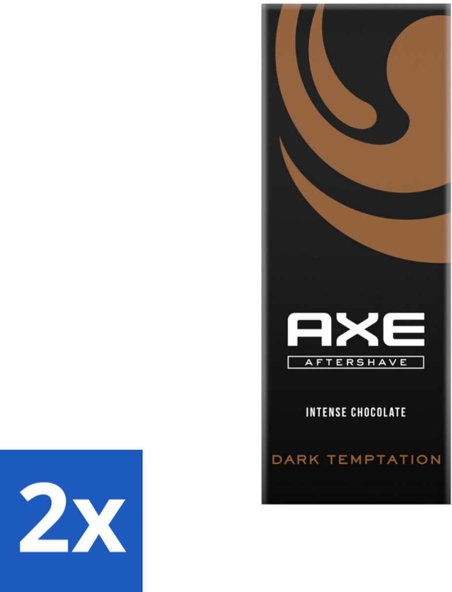 2 x Axe Dark Temptation Aftershave 100 ml - Aftershave - Chocolade - Aftershave Geur - Verleidelijk Aroma - Huidkalmering