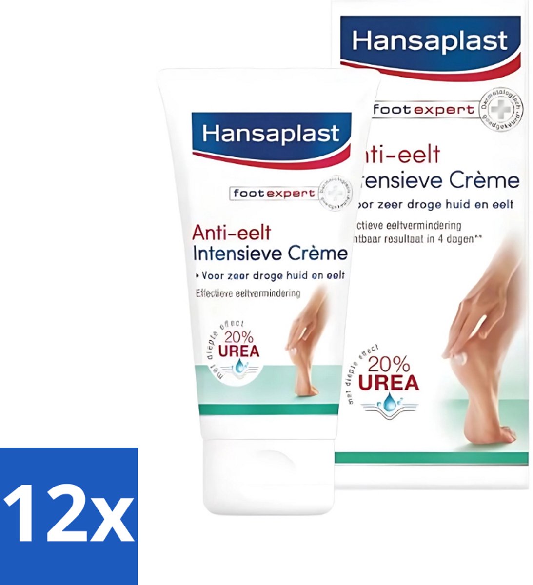 12 x Hansaplast Anti-Eelt Creme 75 ml - Anti Eelt Crème - Voetencrème - Voetverzorging - Droge Voeten - Eelt