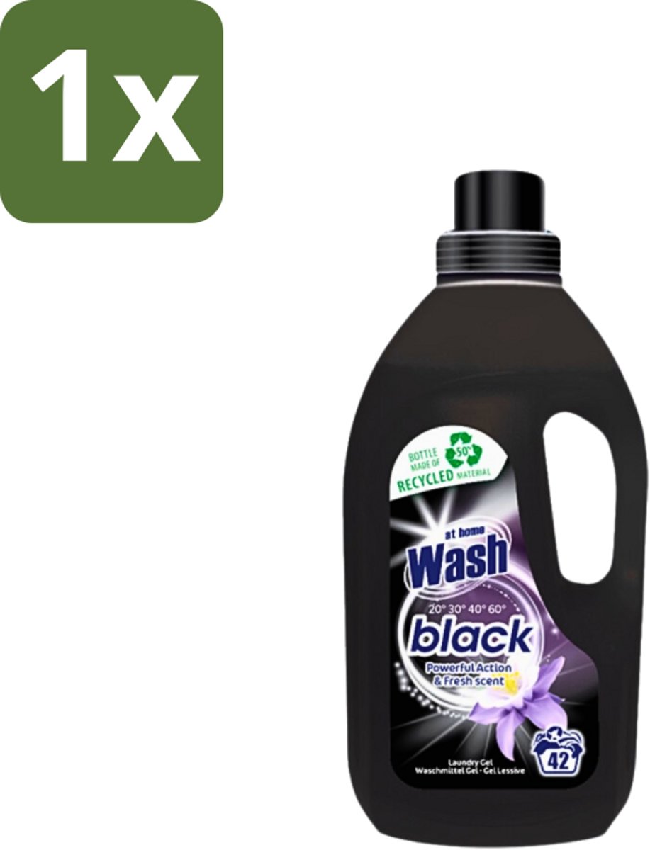 1 x At Home - Wash - Wasmiddel - Zwarte Was - Frisse Geur - 42 Wasbeurten - Zwarte Wasmiddel - Donker Textiel - Kleurbehoud - Frisse Geur - Wasmiddel Zwart