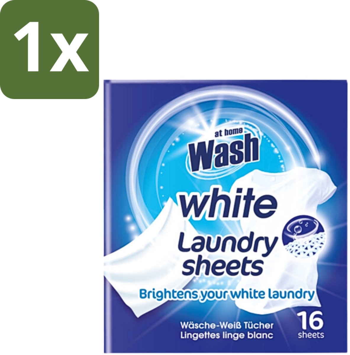 1 x At Home - Wash - Wasdoekjes - Witte Was - Tegen Verkleuring - 12 Doekjes - Witte Wasdoekjes - Wasdoekjes Witte Was - Wasdoekjes Tegen Kleuruitloop - Wasdoekjes Voor Witte Stoffen - Wasdoekjes Handwas
