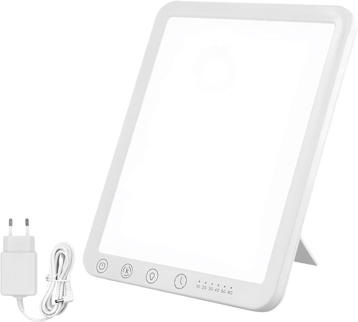 Lìon® LED-Daglichtlamp - Lamp met Touch-Bediening - Lichttherapielamp - Wit - 2cm x 16cm x 19cm