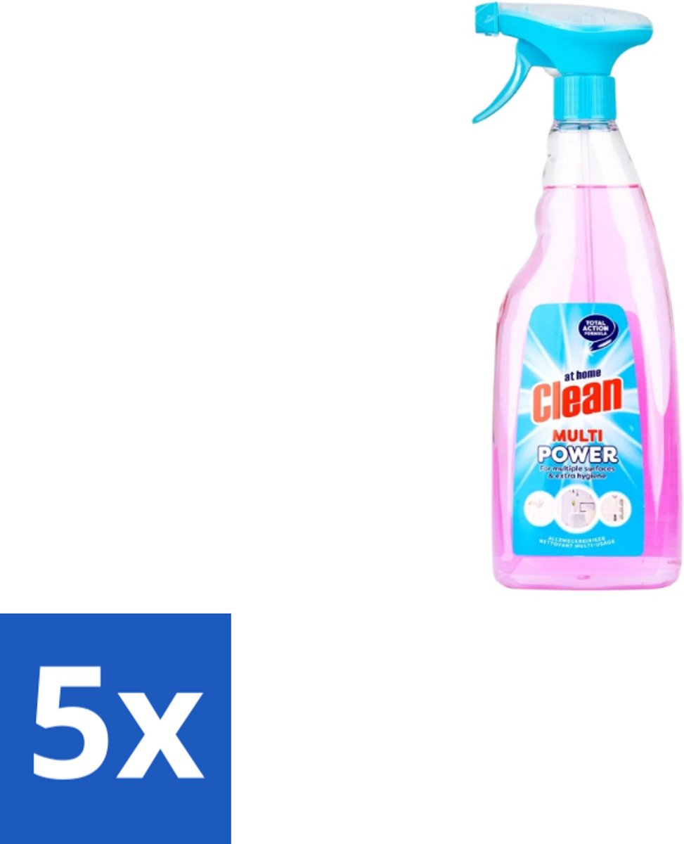 5 x At Home Alles Reiniger Spray 750 ml - Allesreiniger - Reinigingsmiddel - Vuil Verwijderen - Vet Verwijderen - Hygiëne
