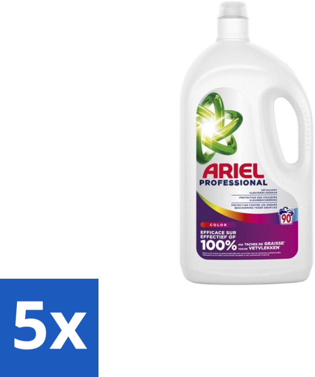 5 x Ariel – Vloeibaar Wasmiddel – Professional Color – 90 wasbeurten - 4,05 L - Vloeibaar Wasmiddel - Gekleurde Was - Professioneel Wasmiddel - Vlekverwijdering - Kleurbehoud