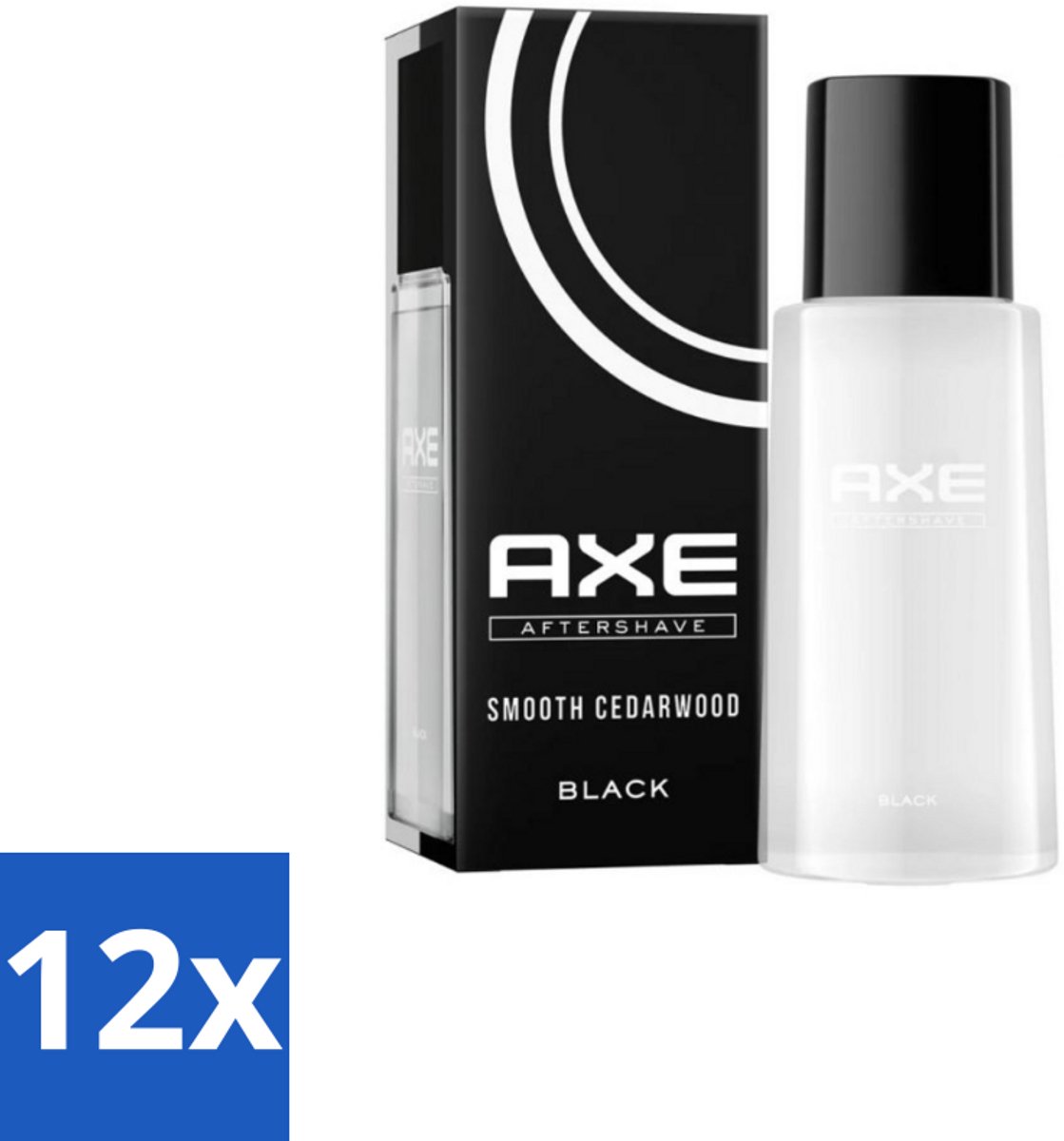12 x Axe – Aftershave – Black – 100 ml - Aftershave - Huidverzorging - Scheren - Kalmerende Geur - Subtiele Geur
