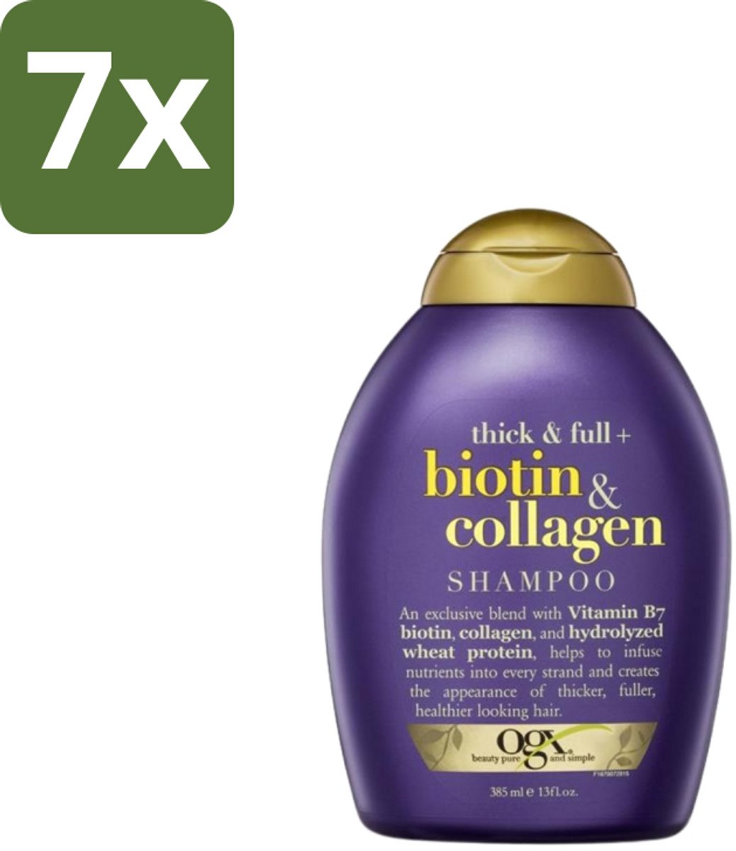 OGX – Shampoo – Biotin & Collagen – 385 ml - Bulkverpakking - 7 stuks