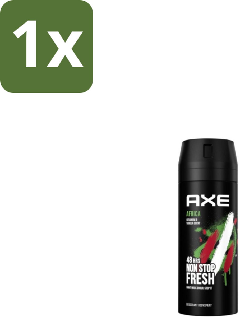1 x Axe Deodorant Bodyspray Africa 150 ml - Axe Africa Deodorant Spray - Deodorant Spray Africa - Axe Deodorant - Deodorant Spray - Transpiratiegeur