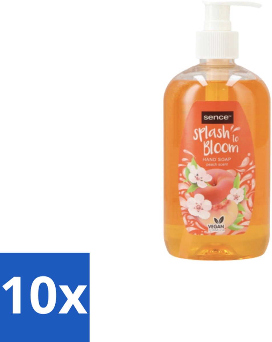 10 x Sence – Handzeep – Splash To Bloom Peach – 500 ml - Voordeelverpakking - 10 stuks