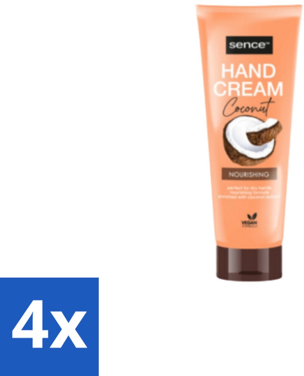 4 x Sence – Handcrème – Coconut Nourishing – 75 ml - Handcrème - Kokosolie - Droge Handen - Hydratatie - Handen Verzorgen