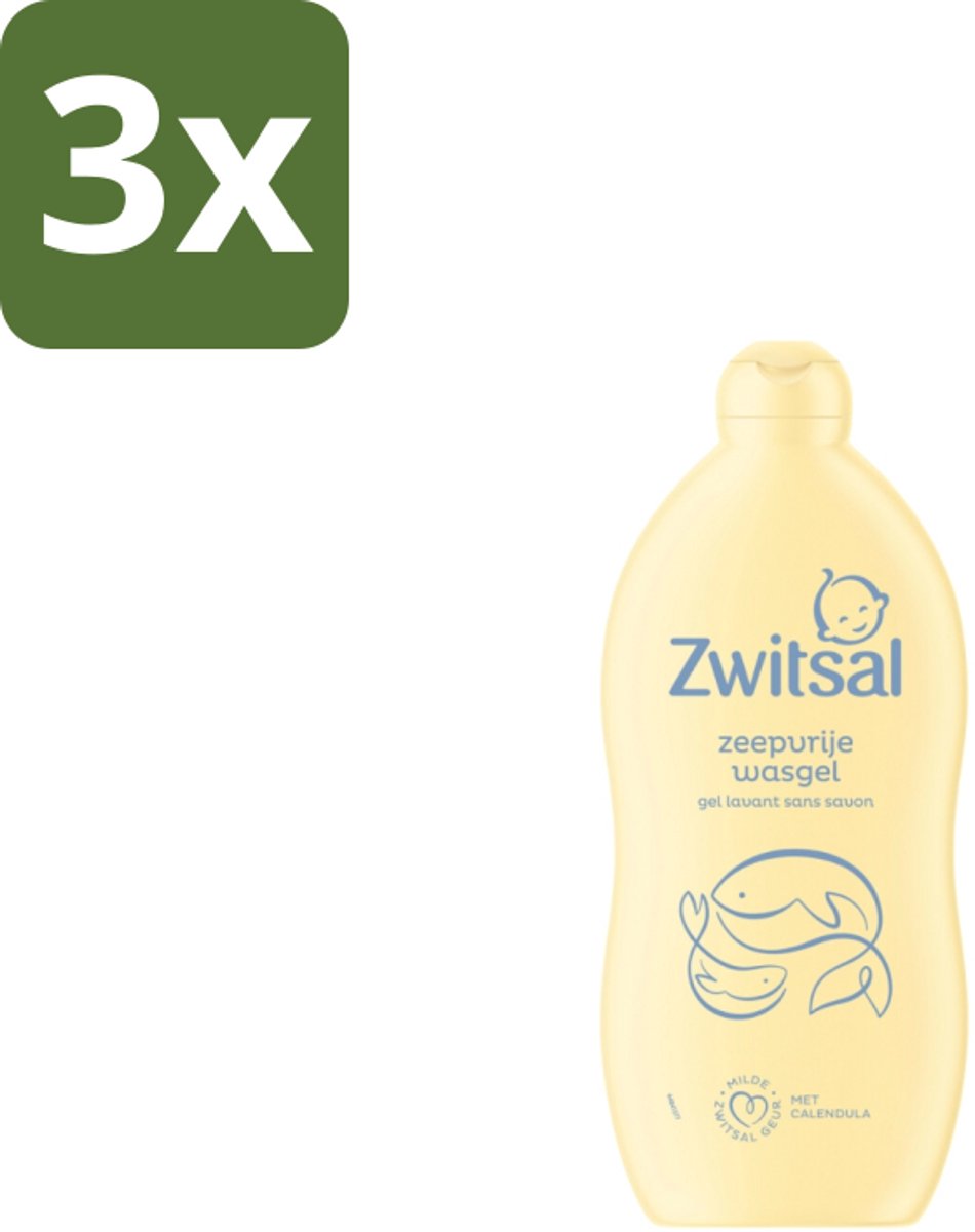3 x Zwitsal Wasgel 700 ml - Baby Wasgel - Zeepvrije Wasgel - Babyhuid Verzorging - Calendula Wasgel - Anti-prik Wasgel