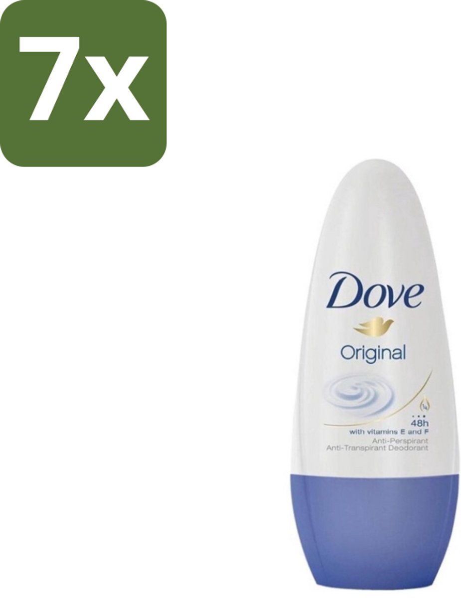 7 x Dove – Deodorant Roller – Original – 50 ml - Deodorant Roller - Okselgeur - Hydraterende Deodorant - Klassieke Dove-geur - Frisse Geur