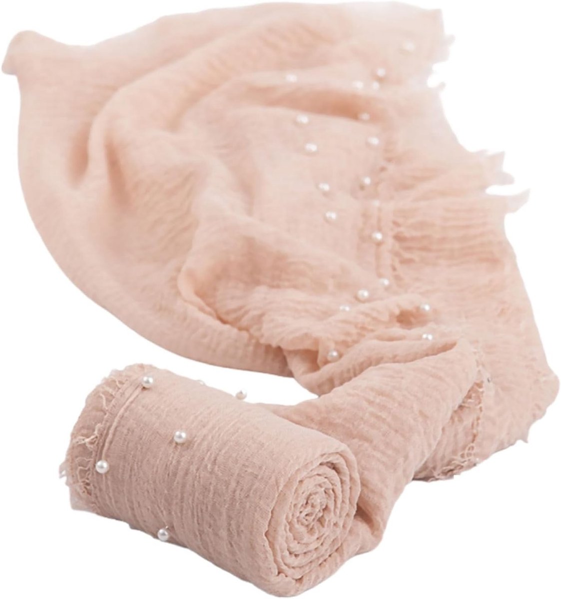 Newborn Fotografie Accessoires, Zachte Swaddle en Dekentje voor Babyfoto's, Ideaal voor Jongens en Meisjes (Beige)