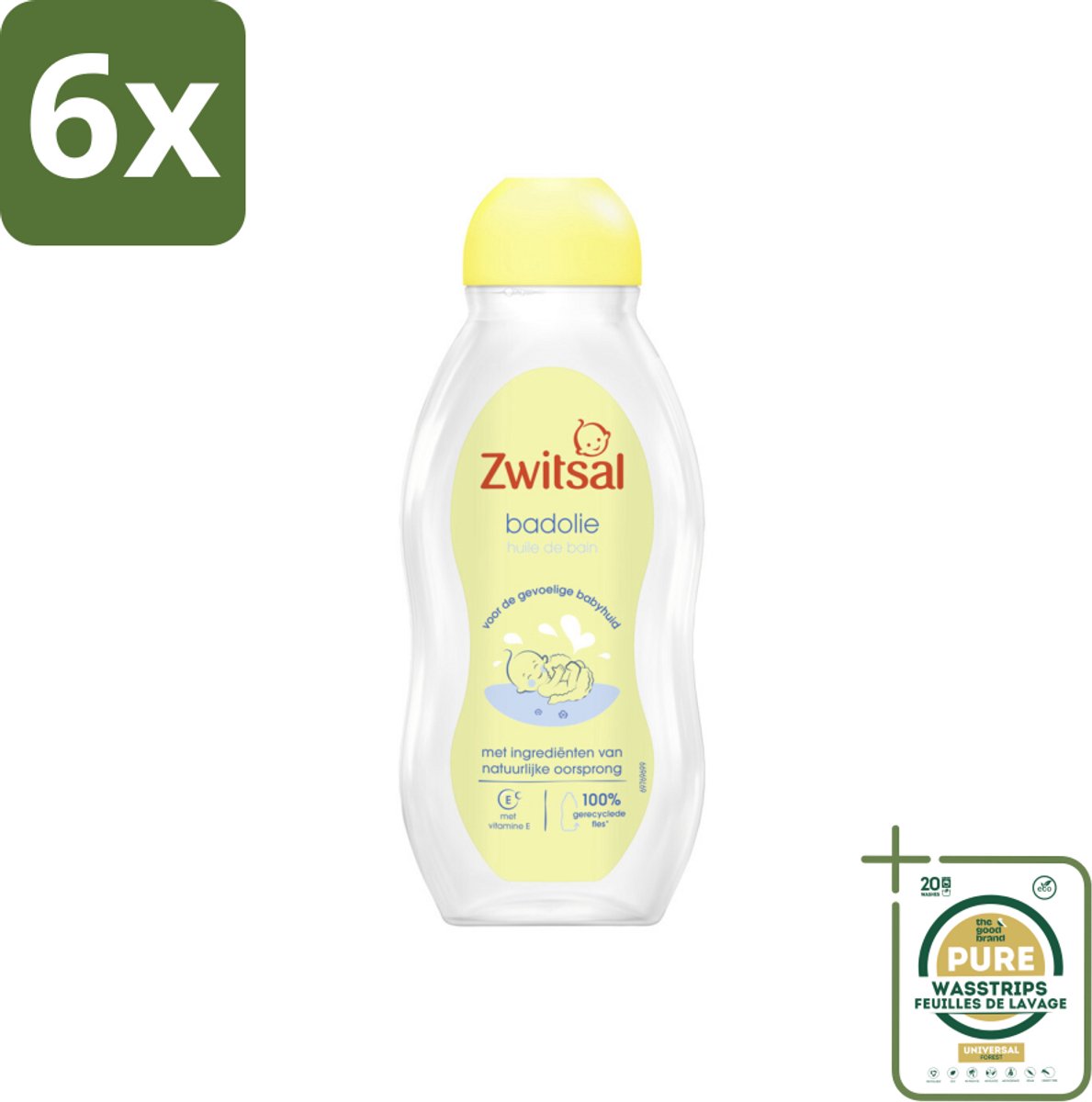 Zwitsal Badolie 200 ml - Voordeelverpakking - 6 stuks - Babyhuid verzorging - Zwitsal badolie