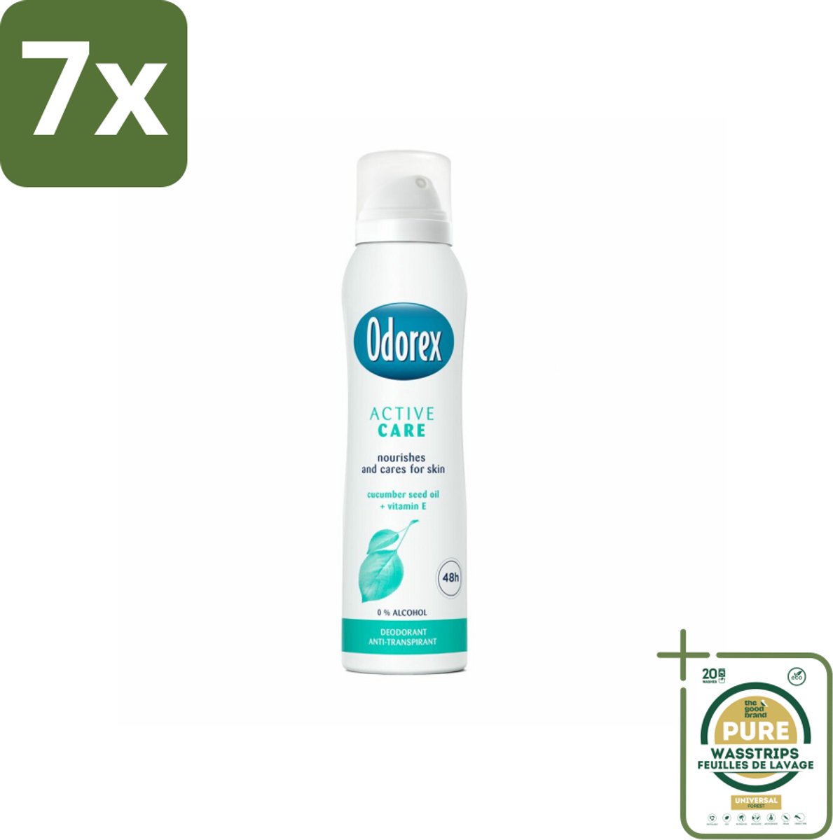 7 x Odorex Deodorant Spray Active Care 150 ml - Grootverpakking - Deodorant Spray - Actieve Bescherming - Zweet En Geur - Gevoelige Huid - Vitamine E