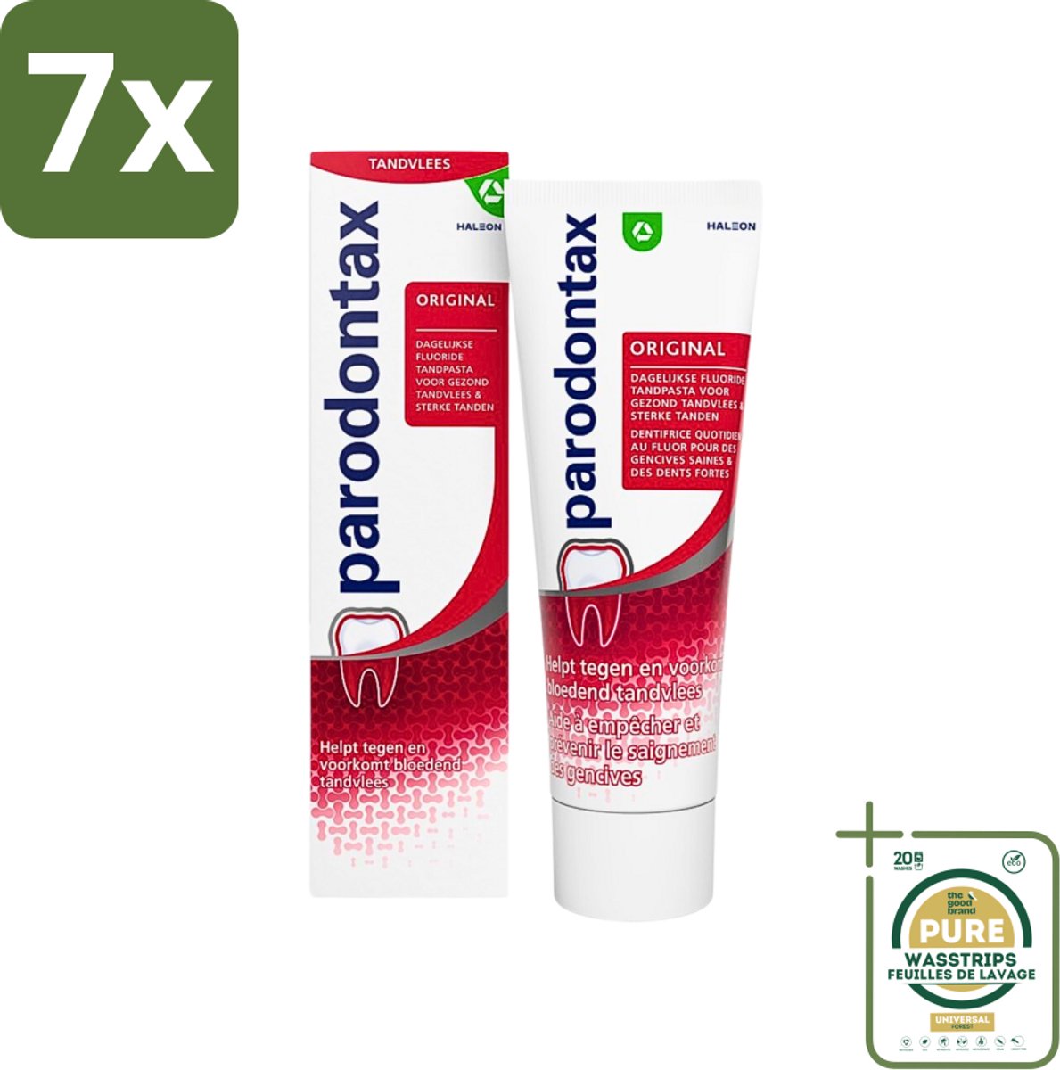 7 x Parodontax - Tandpasta - Original - Versterkt Tandvlees & Verwijdert Tandplak - 75 ml - Grootverpakking - Tandpasta - Tandvlees - Tandplak - Bloedend Tandvlees - Fluoridetandpasta
