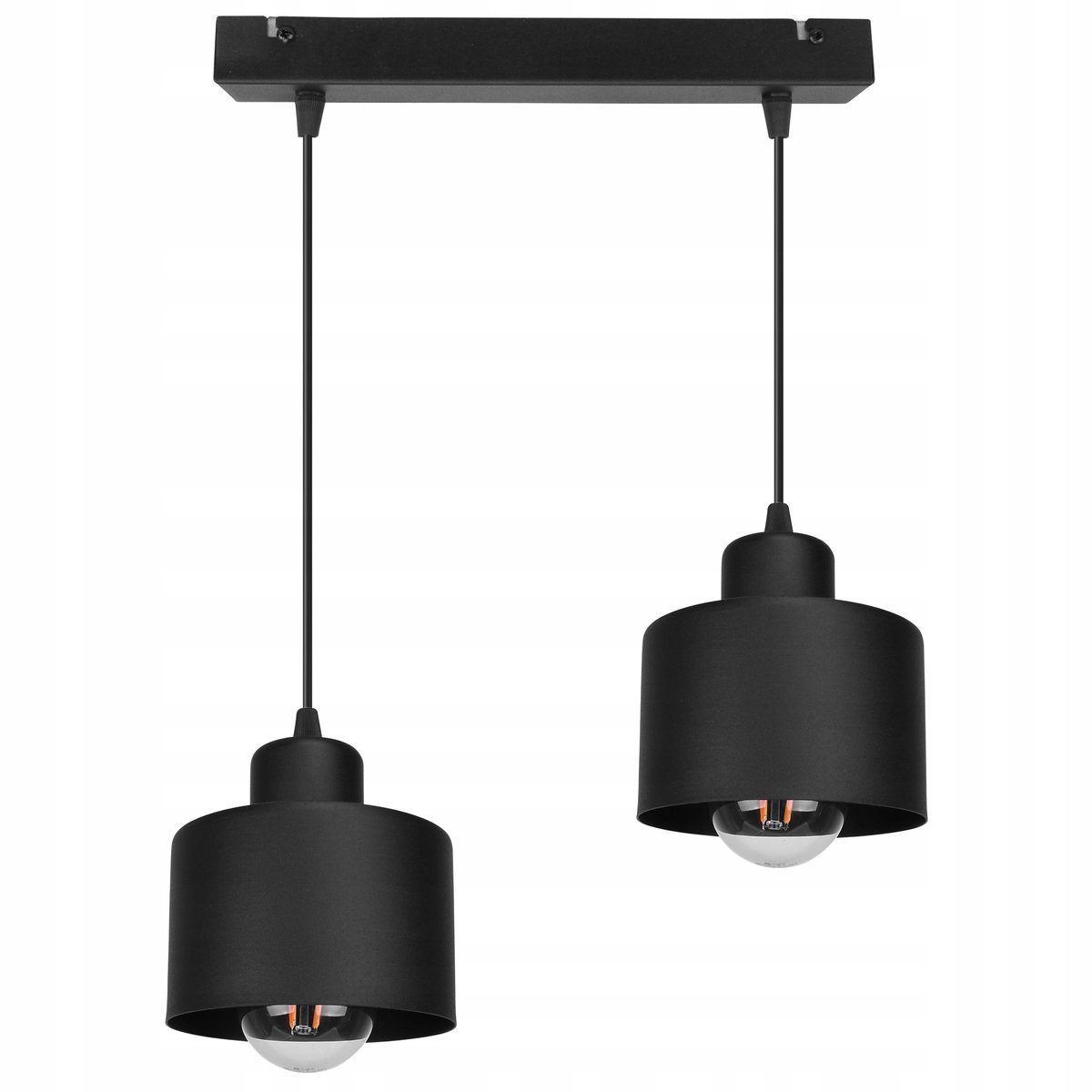 Merkloze Hanglamp Metaal Modern Zwart 2-lichts E27