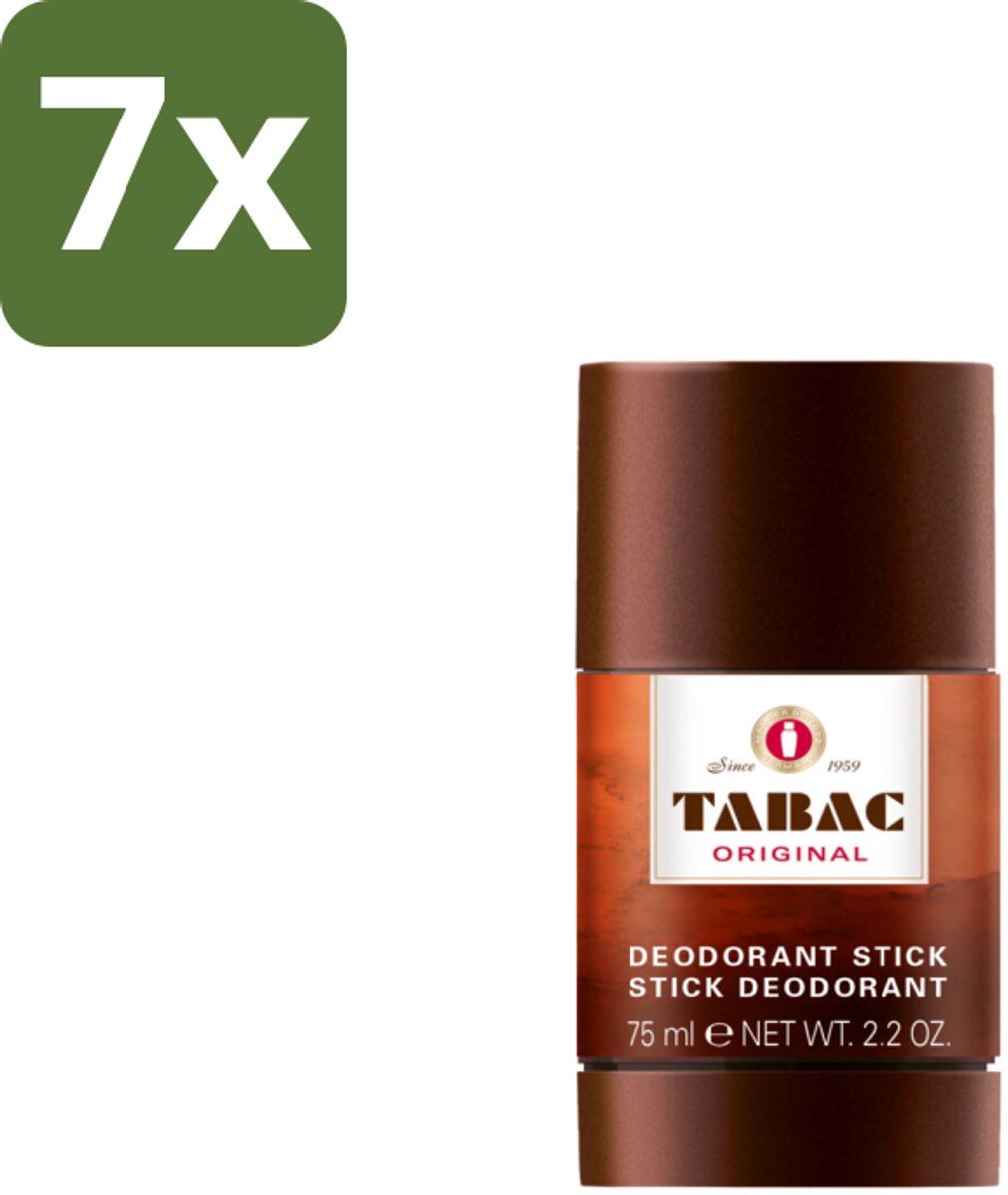 7 x Tabac Original Deodorant Stick 75 ml - Deodorant Stick - Mannelijke Geur - Langdurige Frisheid - Zweetbescherming - Pittige Geur