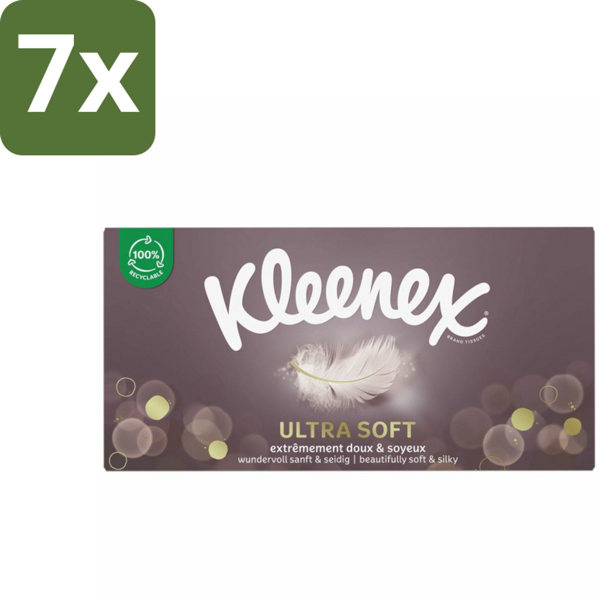 7 x Kleenex Tissues Ultra Soft 64 stuks per verpakking - Kleenex Ultrasoft Tissues - Zachte Tissues - Verkoudheid - Tranen - Gezicht Opfrissen