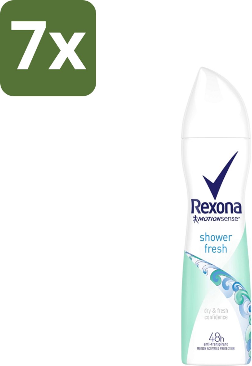 7 x Rexona - Shower Fresh - Deodorant Spray - Anti-transpirant - 150 ml - Shower Fresh - Deodorant Spray - Anti-transpirant - 48 Uur Bescherming - Motion Sense