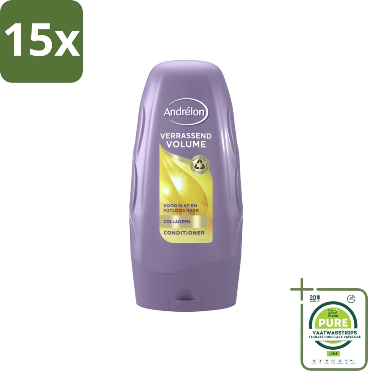 15 x Andrélon Conditioner Verrassend Volume 250 ml - Grootverpakking - Volume - Haarkleur - Haartype - Haartoon - Haartype