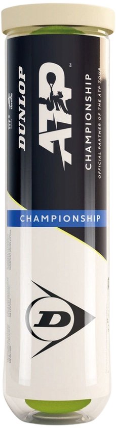Dunlop ATP Championship tennisballen in een doorzichtige verpakking.