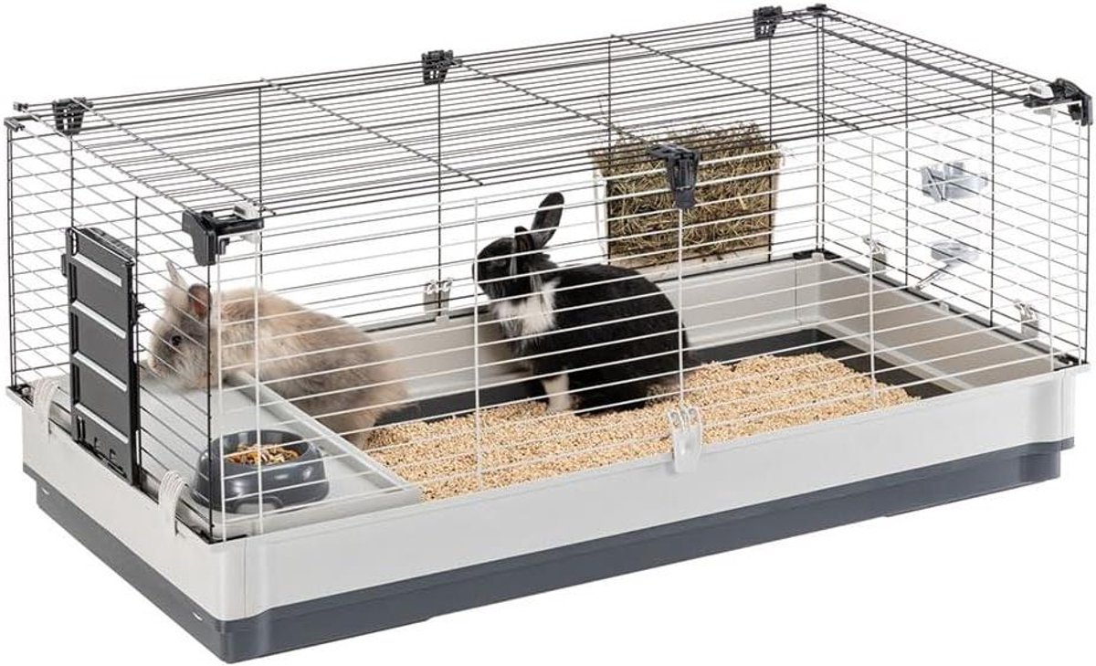 Dierenverblijf - Knaagdierkooi - Ruim Leven - Modulair Ontwerp - 120 x 60 x 50 CM - Grijs