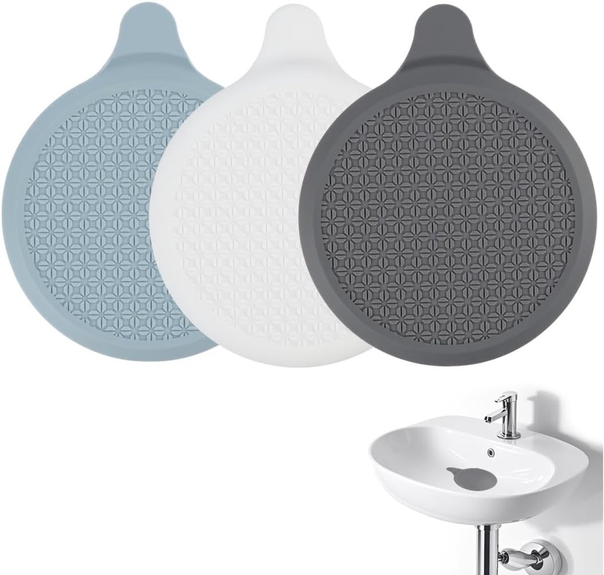 Set van 3 Siliconen Badstoppen van 13 cm - Lekvrije Afvoerstoppen voor Douche en Wastafel, Makkelijk te Reinigen en Ideaal voor Badkamer en Keuken