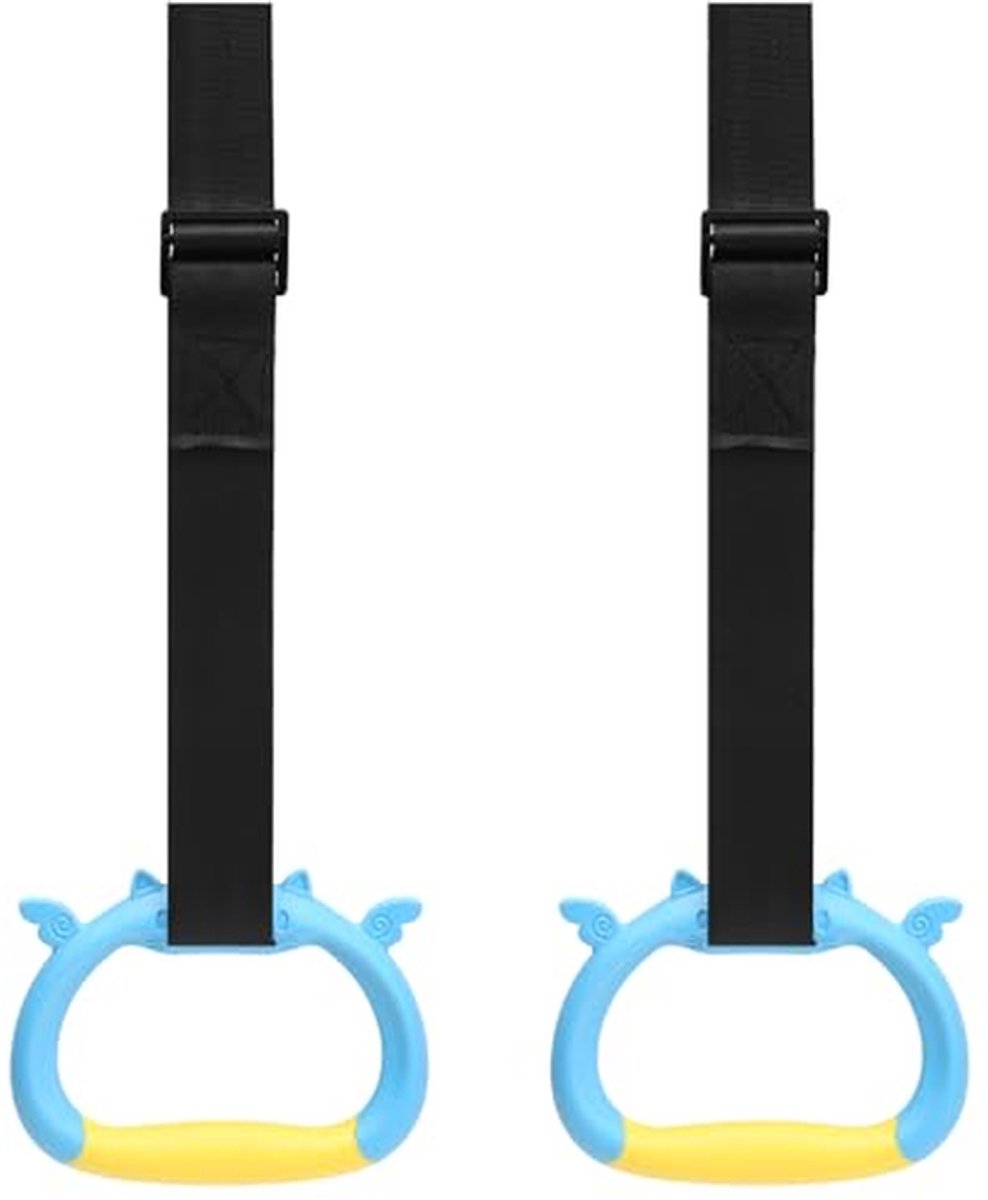 Gymnastiekringen Set - Trainingsringen - Thuis Fitness - Verstelbare Riem - 500 kg Belasting - Blauw