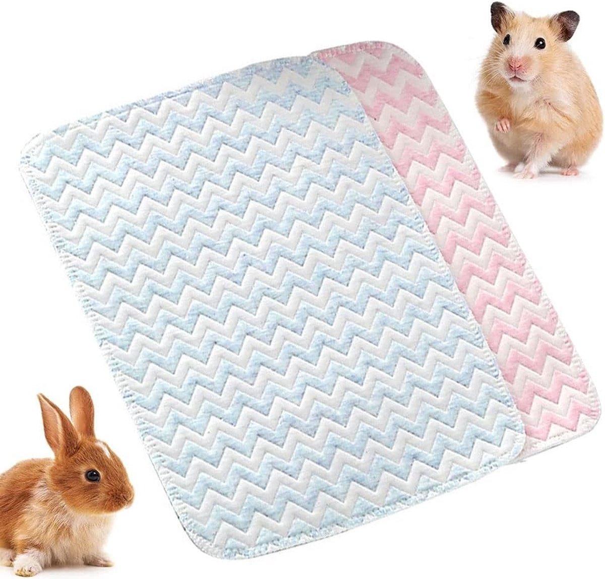 Herbruikbare en Absorberende Bodembedekking voor Cavia's, Konijnen en Kleine Dieren - 2 Stuks Wasbare Pee Pads voor Dierenverzorging