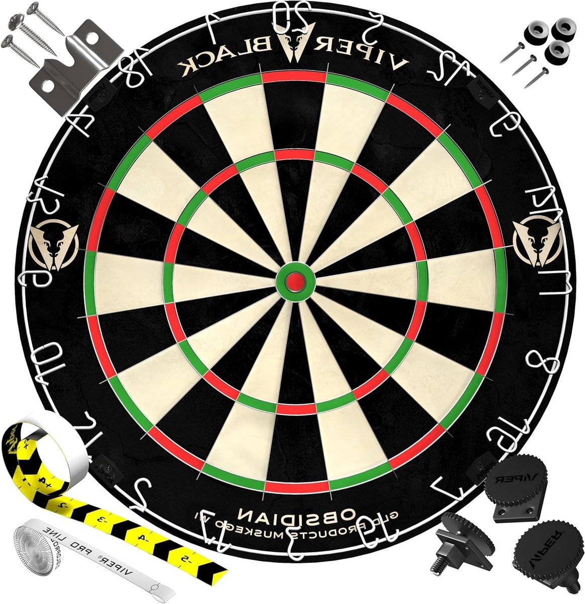 Dartbord Sisal - Professioneel Bord - Wedstrijd Spelen - WDF Geaccrediteerd - 45 cm Diameter - Zwart