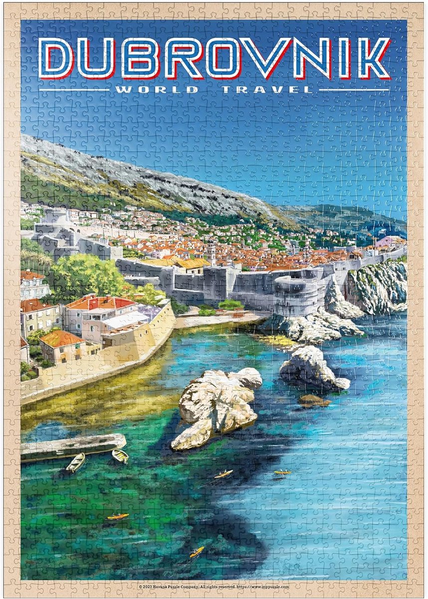 Legpuzzel Dubrovnik - Reisposter Puzzel - Ontspannen Tijdverdrijf - Hoge Resolutie Print - 1000 Stukjes - Meerkleurig
