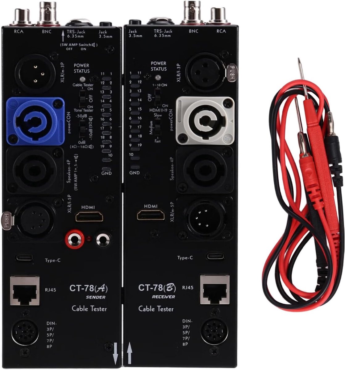 Multifunctionele Kabeltester - Audio Tester - Storingen Opsporen - Ingebouwde Signaalgenerator - 30 x 17 x 7 cm - Zwart