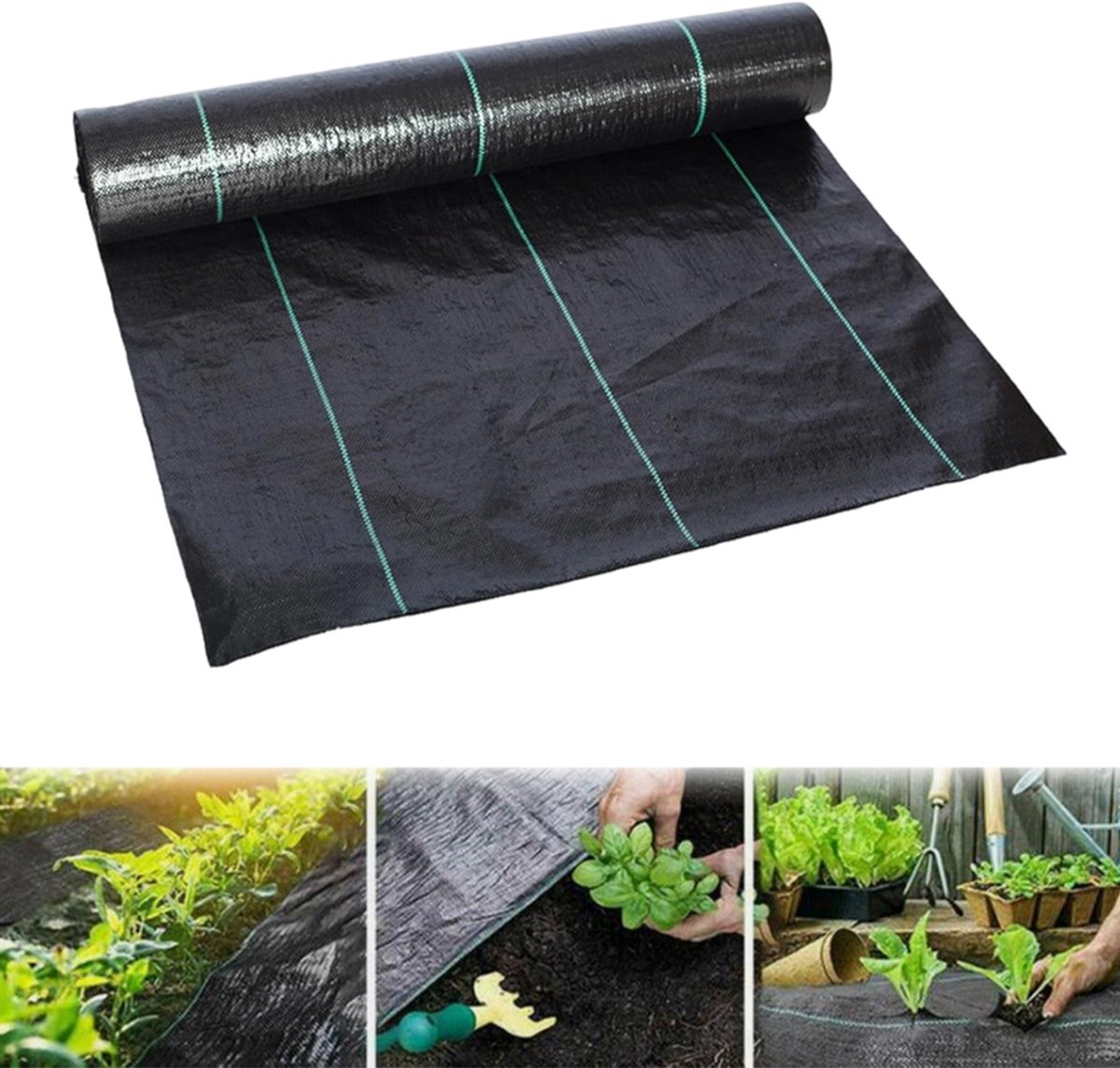 Onkruidbestrijdingsdoek - duurzaam - UV-bestendig - waterdoorlatend - boomgaard - onkruidbestrijdingsdoek - 2 rollen x 25 meter - 90 g/m² - polypropyleen materiaal