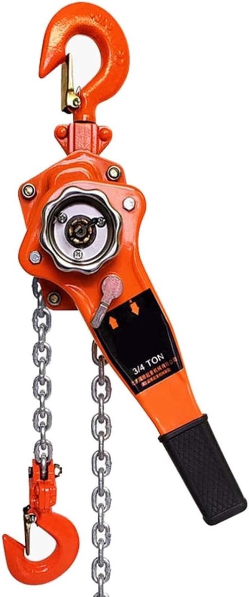 Handkettingtakel - Hefboomkettingtakel Takelblok - Zware Lasten Hefen - Gegalvaniseerd Mangaanstaal - 2 Ton 3 Meter - Oranje