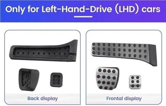 Pedaalhoezen Auto - Pedaal Covers - Auto Interieur Verbeteren - Roestvrij Staal Met Rubber - 4 Stuks - Zilver — afbeelding 2