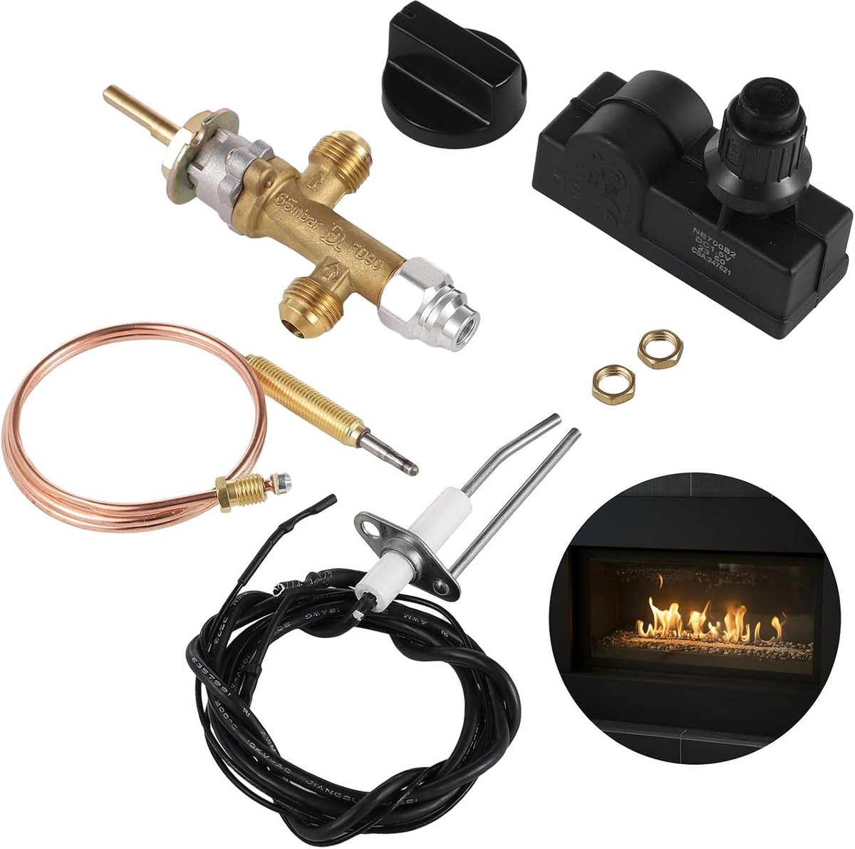 Vuurkorf Regelklep Set - Gas Haard Ventiel - Buiten Koken - Compleet Ontstekingssysteem - 