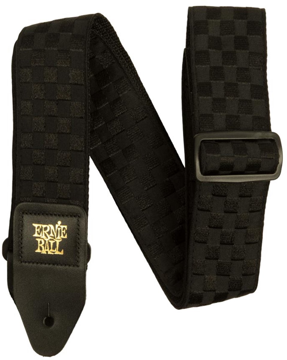 Ernie Ball Jacquard Black Checkers 5341 - Gitaarband - zwart