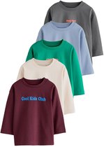 Next - Jongens - Set van 5 T-shirts met lange mouwen - Groen
