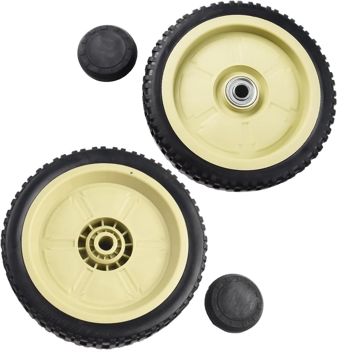 Grasmaaier Wielen - Reservewielen Gazon - Tuinonderhoud Gazon - Eenvoudige Installatie - 20.5 cm Diameter - Zwart