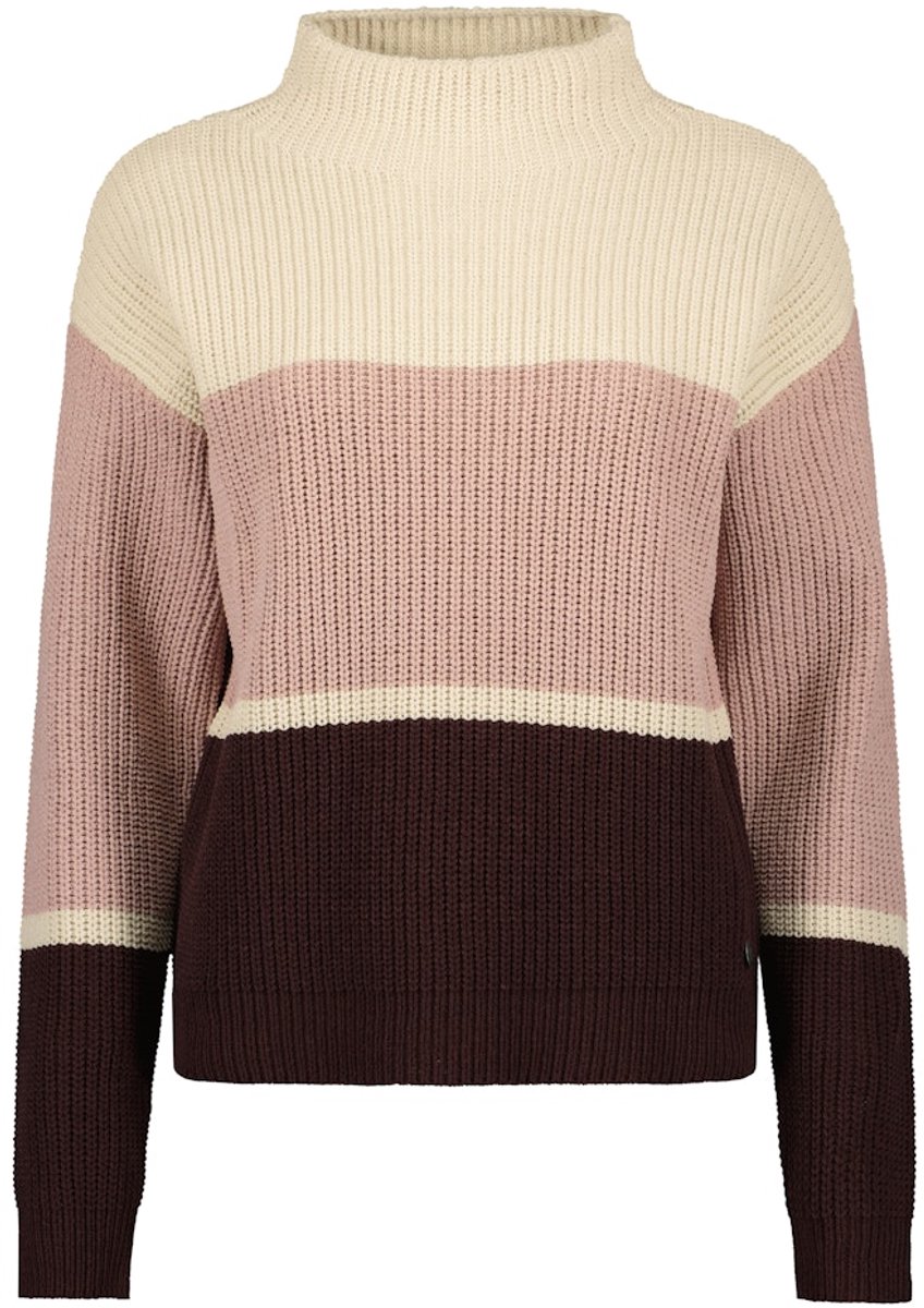 Blue Seven - dames - Trui 248142 roze streep opst. kraag Blue Seven - maat 44