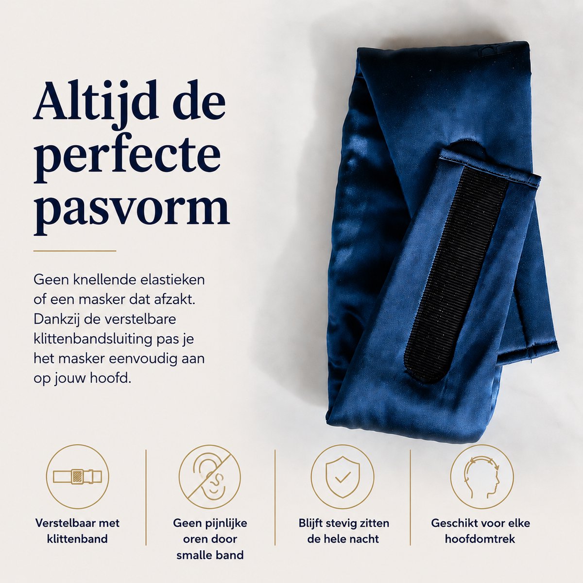 Ryce® Zijden Slaapmasker - Oogmasker - Vrouwen & Mannen - Full Cover - Cadeau - Blauw — afbeelding 3