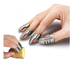 Professionele vingerbescherming van roestvrij staal Safe Slice Finger Guard bakgereedschap 4 stuks