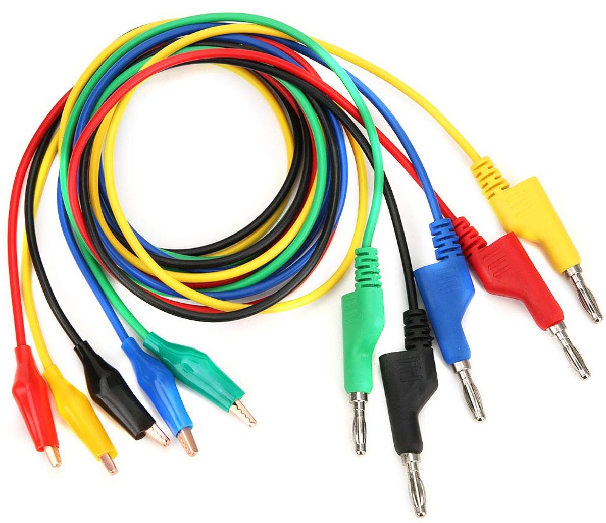 Testsnoeren Set - Multimeter Kabels - Metingen Uitvoeren - Stapelbare Bananenstekkers - 1 Meter - Gekleurd
