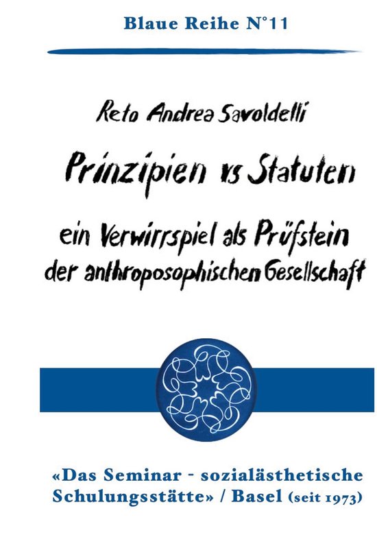 Blaue Reihe 11 - Prinzipien vs Statuten - cover