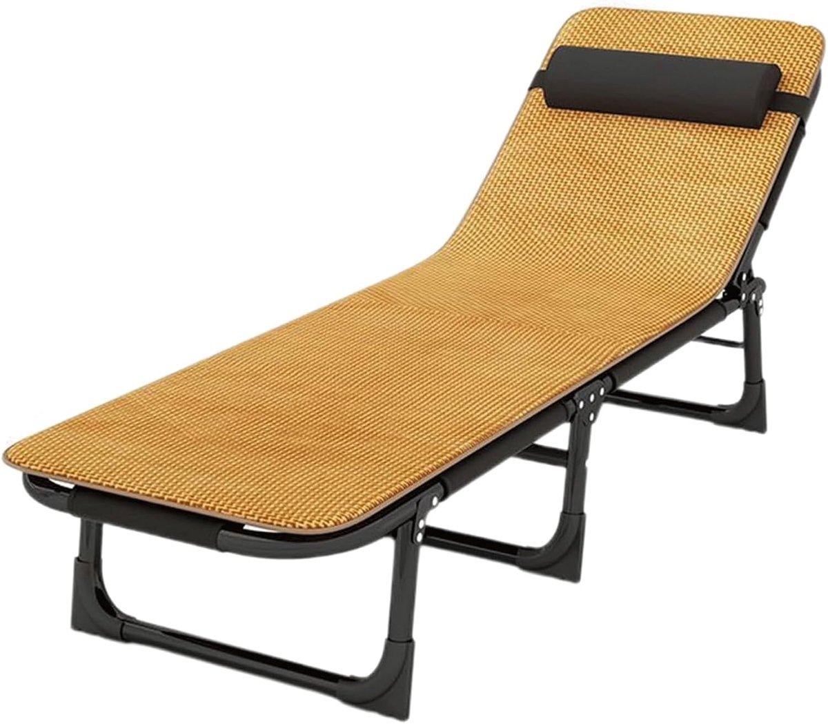 Campingbed Opvouwbaar - Kampeerbed Ligbed - Buiten Ontspannen - Stille Omzet Technologie - 170 x 28 x 56 cm - Oranje