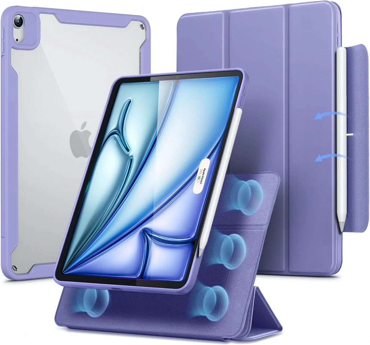 ESR Rebound Hybrid 360 Hoes Geschikt voor Apple iPad Air 11 (2024/2025/2026) Book Case Paars