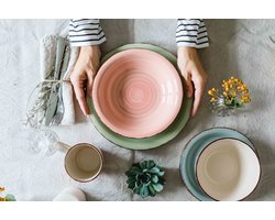Mäser LUMACA Serviesset 30-delig Koraalrood - Compleet Combi Servies voor 6 Personen - Keramisch Serviesgoed met Moderne Uitstraling - Geschikt voor Dagelijks Gebruik