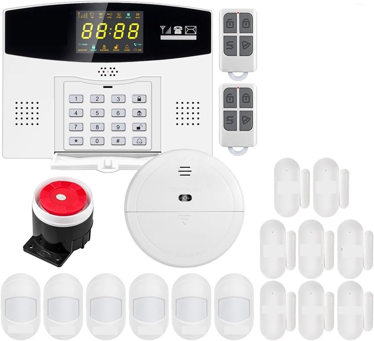 Slim Alarmsysteem - Home Security - Huis Beveiligen - App Bediening - 8 Talen - Wit