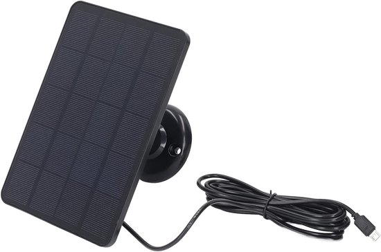 Zonnepaneel Batterijlader - Zonneoplader Camera - Buitenapparatuur Voeden - Hoog Rendement 4W - 20x13x7 cm - Zwart